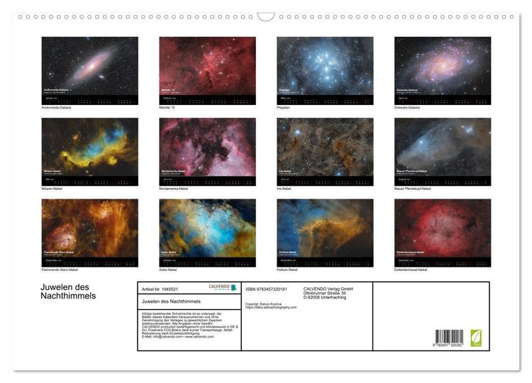 Produktbild: Juwelen des Nachthimmels (Wandkalender 2026 DIN A2 quer), CALVENDO Monatskalender