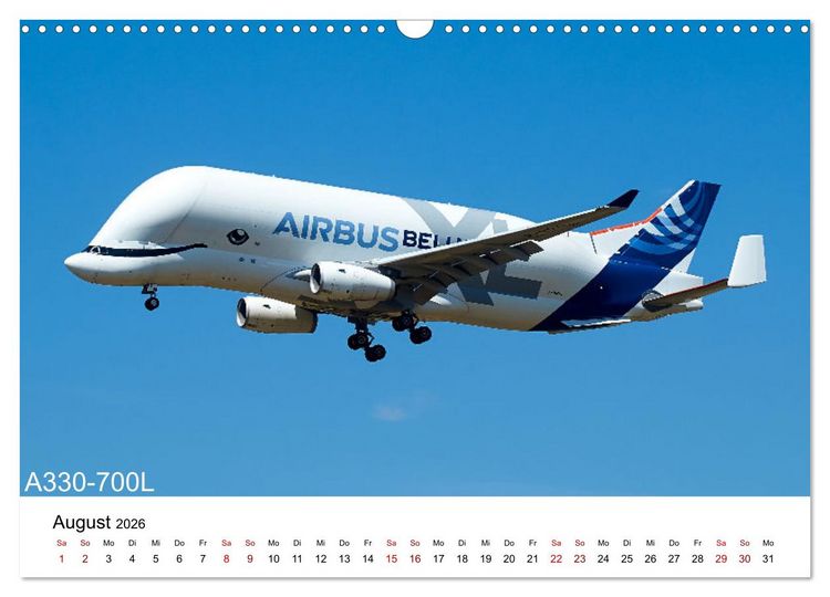 Produktbild: Flugzeuge von Airbus (Wandkalender 2026 DIN A3 quer), CALVENDO Monatskalender