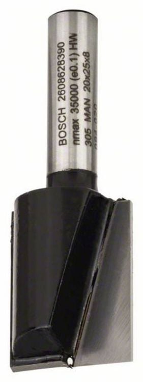 Produktbild: Bosch Accessories 2608628390 Nutfr&auml;ser Hartmetall L&auml;nge 56 mm Produktabmessung, &Oslash; 20 mm Schaftdurchmesser 8 mm