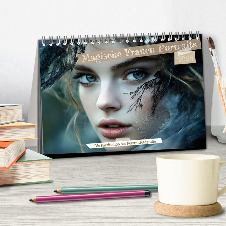Produktbild: Magische Frauen Portraits (Tischkalender 2026 DIN A5 quer), CALVENDO Monatskalender