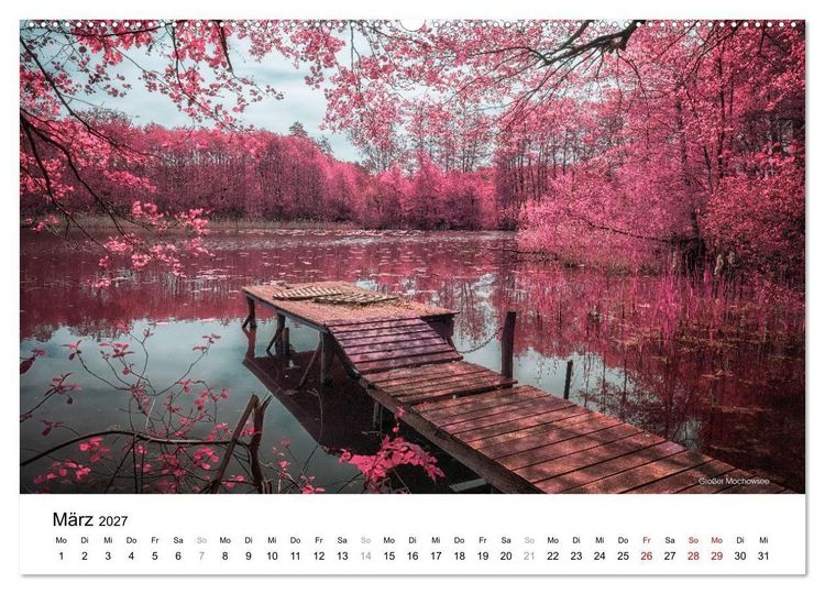 Produktbild: Die Lausitz im faszinierenden Infrarotlicht (hochwertiger Premium Wandkalender 2027 DIN A2 quer), Kunstdruck in Hochglanz