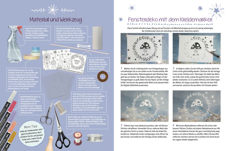Produktbild: Vorlagenmappe Fensterdeko mit dem Kreidemarker - Frohes Fest!