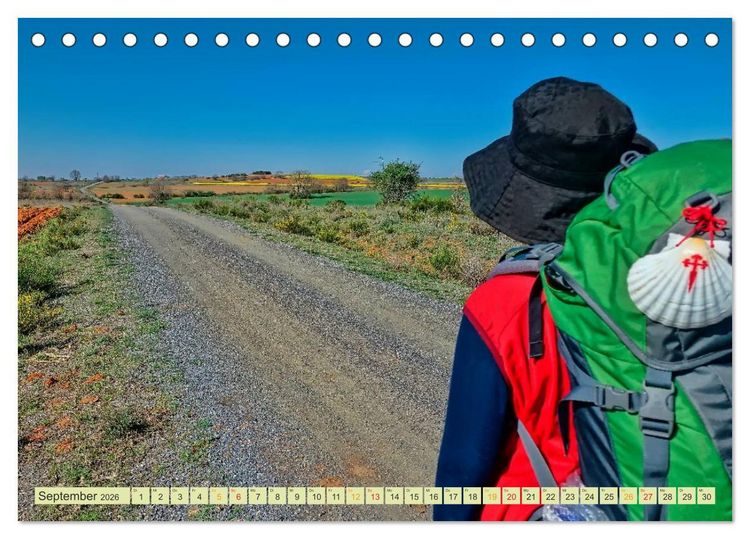 Produktbild: Jakobsweg - pilgern auf dem Camino de Santiago (Tischkalender 2026 DIN A5 quer), CALVENDO Monatskalender