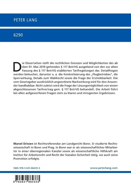 Produktbild: Die betriebliche Mitbestimmung in Luftfahrtunternehmen gem. &sect; 117 BetrVG