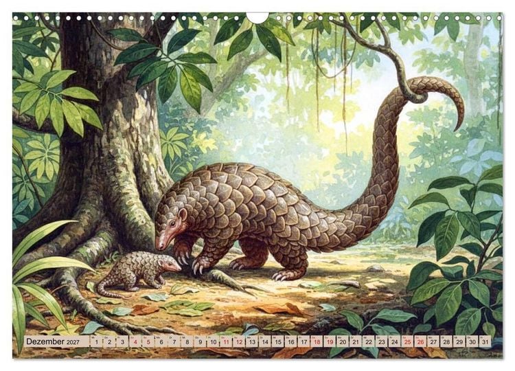 Produktbild: Asiens Tiere im Stil alter Naturstudien (Wandkalender 2027 DIN A3 quer), CALVENDO Monatskalender