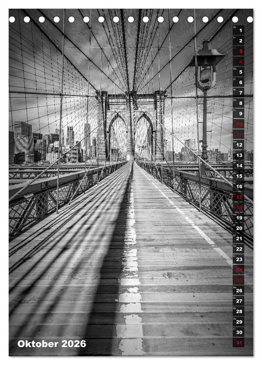 Produktbild: NEW YORK CITY Monochrome Stadtansichten (Tischkalender 2026 DIN A5 hoch), CALVENDO Monatskalender