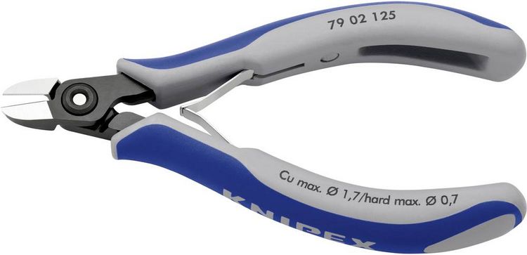 Produktbild: Knipex 79 02 125 Elektronik- u. Feinmechanik Seitenschneider mit Facette 125mm
