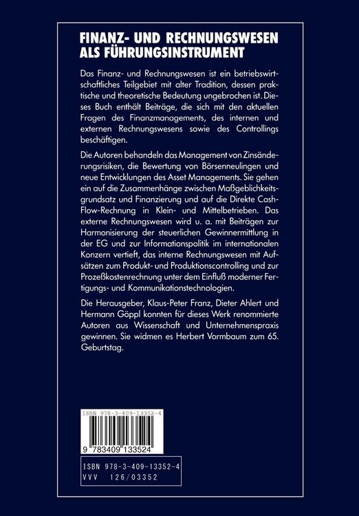 Produktbild: Finanz- und Rechnungswesen als F&uuml;hrungsinstrument