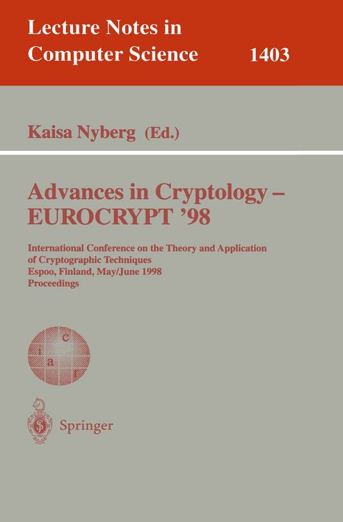 Produktbild: Advances in Cryptology &ndash; EUROCRYPT '98