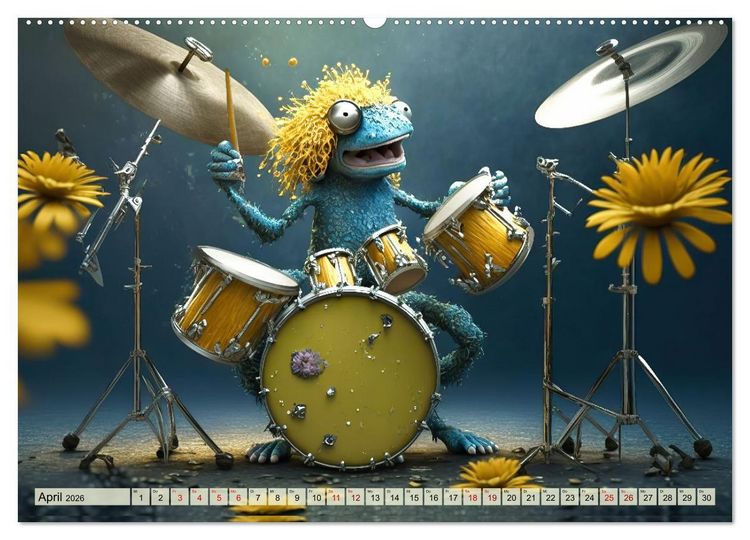 Produktbild: Frosch Konzert (hochwertiger Premium Wandkalender 2026 DIN A2 quer), Kunstdruck in Hochglanz
