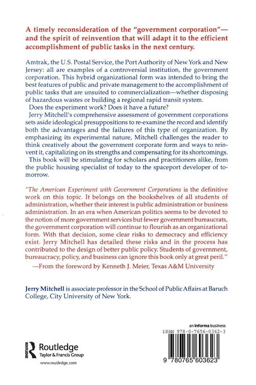 Produktbild: The American Experiment with Government Corporations