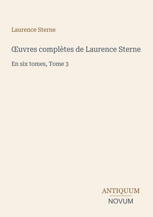 Produktbild: &iquest;uvres compl&egrave;tes de Laurence Sterne