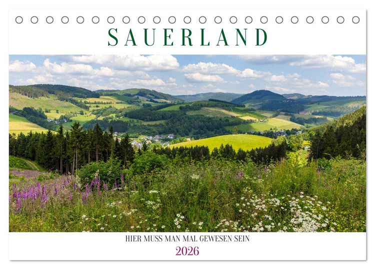 Produktbild: Sauerland - hier muss man mal gewesen sein (Tischkalender 2026 DIN A5 quer), CALVENDO Monatskalender