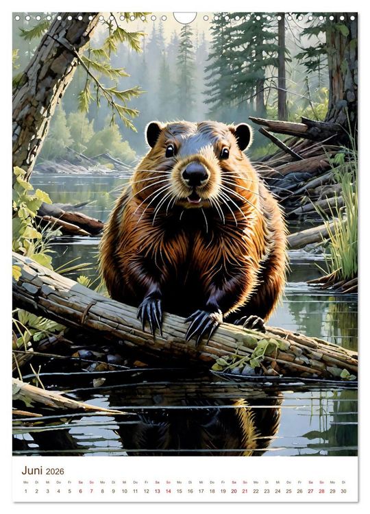 Produktbild: Heimische Wildtiere 2026 (Wandkalender 2026 DIN A3 hoch), CALVENDO Monatskalender