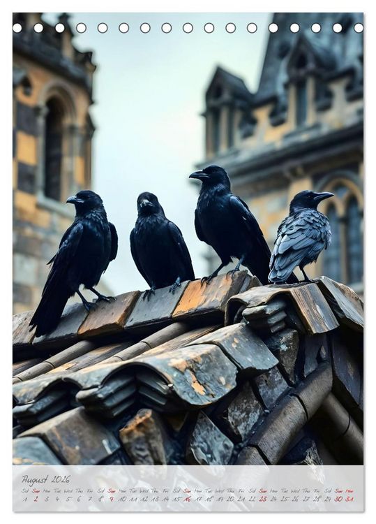 Produktbild: Nocturnal wings - A mystic raven companion for the year (Desk Calendar 2026 DIN A5 portrait), CALVENDO 12 Month DeskCalendar