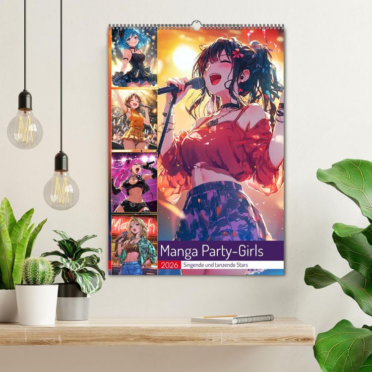 Produktbild: Manga Party-Girls. Singende und tanzende Stars (Wandkalender 2026 DIN A2 hoch), CALVENDO Monatskalender