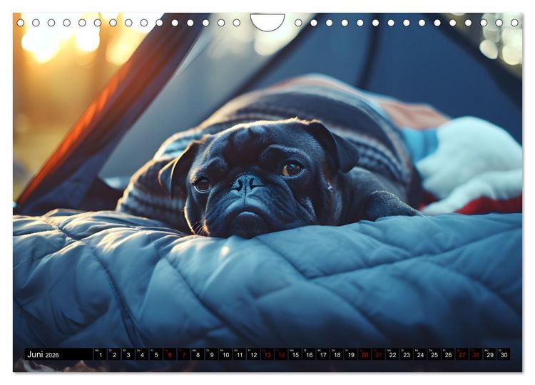 Produktbild: Kleine Helden - eine Hommage an die Mopsrasse (Wandkalender 2026 DIN A4 quer), CALVENDO Monatskalender