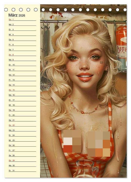 Produktbild: Schatz, ich hab gekocht! Sexy-lustige Pin-up-Girls in der K&uuml;che (Tischkalender 2026 DIN A5 hoch), CALVENDO Monatskalender