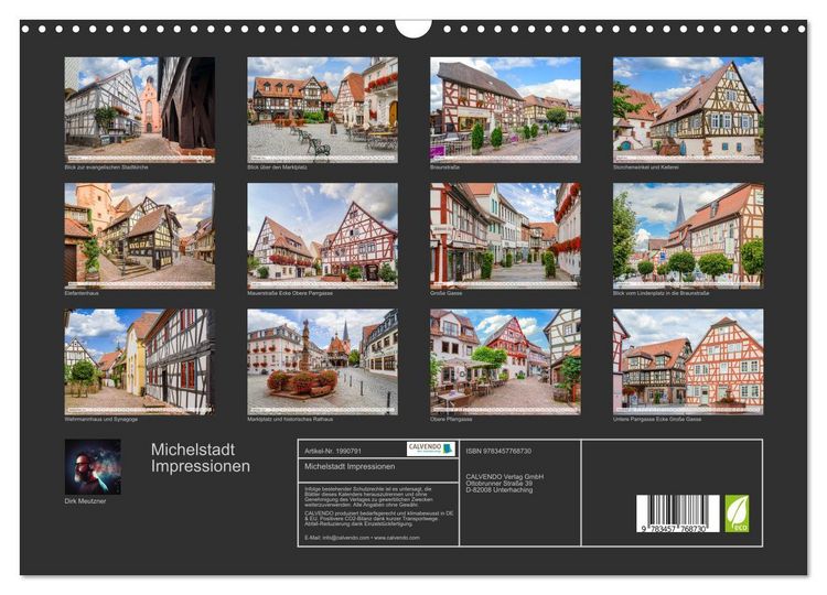 Produktbild: Michelstadt Impressionen (Wandkalender 2026 DIN A3 quer), CALVENDO Monatskalender