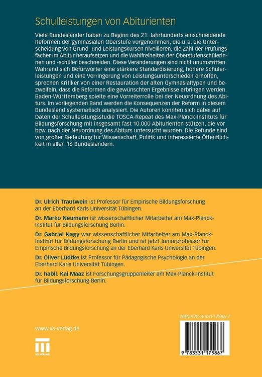 Produktbild: Schulleistungen von Abiturienten