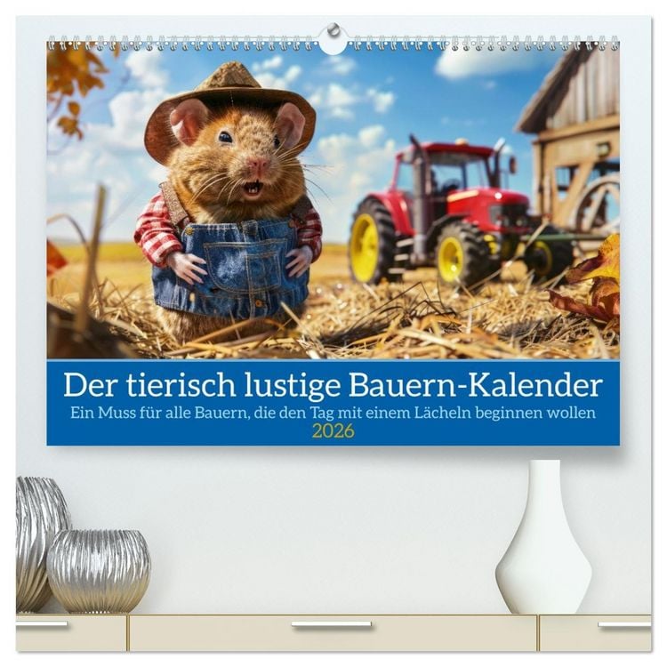 Produktbild: Der tierisch lustige Bauern-Kalender (hochwertiger Premium Wandkalender 2026 DIN A2 quer), Kunstdruck in Hochglanz