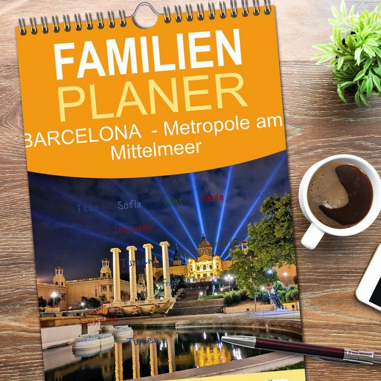 Produktbild: Familienplaner 2026 - BARCELONA - Metropole am Mittelmeer mit 5 Spalten (Wandkalender, 21 x 45 cm) CALVENDO