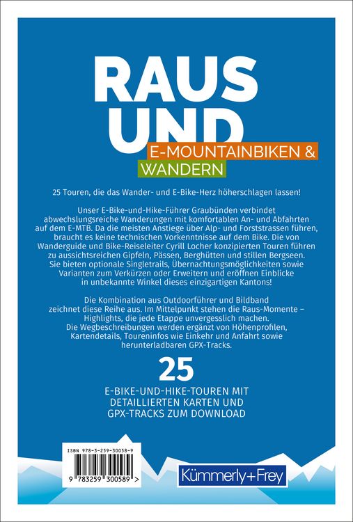Produktbild: K&uuml;mmerly+Frey Raus und E-Bike & Hike Graub&uuml;nden &ndash; Mountainbike- & Wanderf&uuml;hrer
