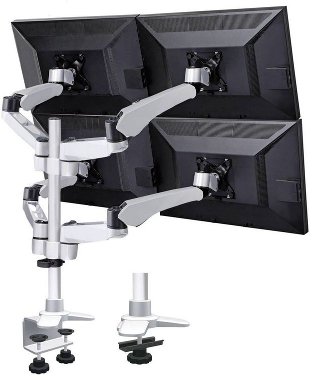 Produktbild: SpeaKa Professional Monitor-Tischhalterung SP-3957076 Flex 4 Display(s) 25,4cm (10\") - 68,6cm (27\") Schwarz, Silbe
