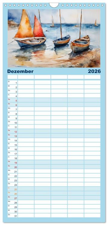 Produktbild: Familienplaner 2026 - Facetten des Meeres mit 5 Spalten (Wandkalender, 21 x 45 cm) CALVENDO