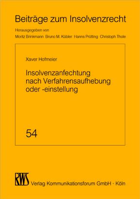 Produktbild: Insolvenzanfechtung nach Verfahrensaufhebung oder -einstellung