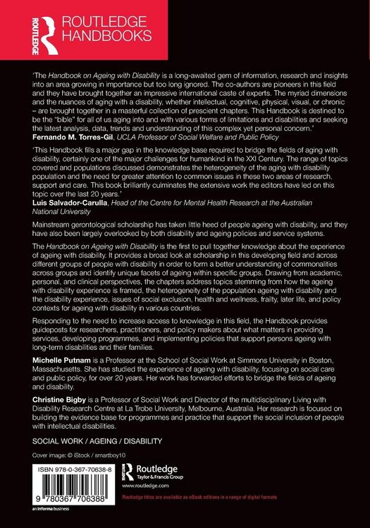 Produktbild: Handbook on Ageing with Disability