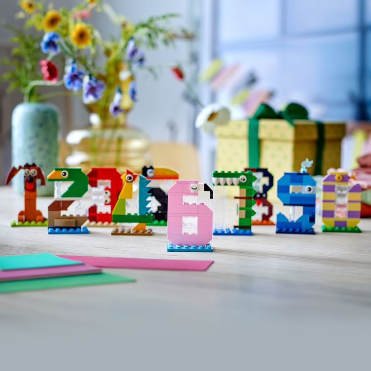 Produktbild: LEGO 40807 Geburtstagszahlen, Tierdeko, Tortenaufsatz, entwicklungsf&ouml;rderndes Geschenk f&uuml;r Kinder