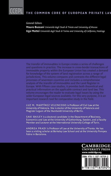 Produktbild: Transfer of Immovables in European Private Law