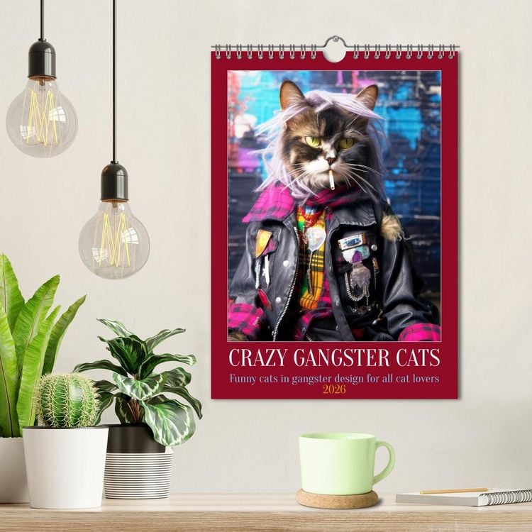 Produktbild: Crazy gangster cats (Wall Calendar 2026 DIN A4 portrait), CALVENDO 12 Month Wall Calendar