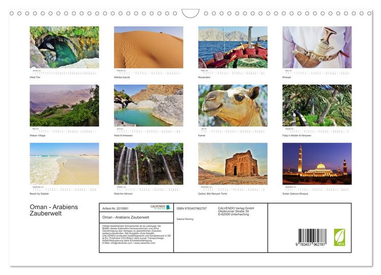 Produktbild: Oman - Arabiens Zauberwelt (Wandkalender 2026 DIN A3 quer), CALVENDO Monatskalender