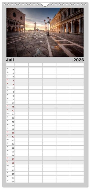 Produktbild: Familienplaner 2026 - Venedig - La Serenissima mit 5 Spalten (Wandkalender, 21 x 45 cm) CALVENDO