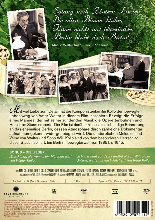Produktbild: Solang noch untern Linden - Das melodienspr&uuml;hende Leben Walter Kollos