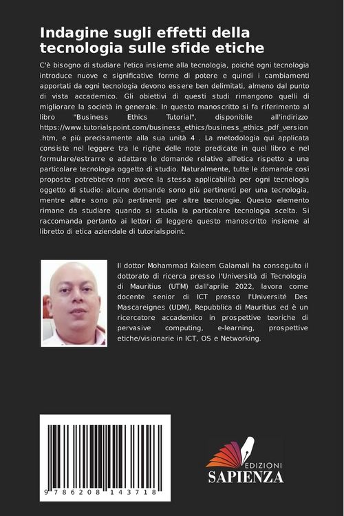 Produktbild: Indagine sugli effetti della tecnologia sulle sfide etiche