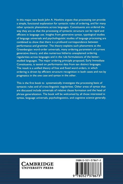 Produktbild: A Performance Theory of Order and Constituency
