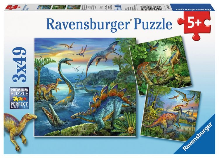 Produktbild: Puzzle Ravensburger Faszination Dinosaurier 3 X 49 Teile