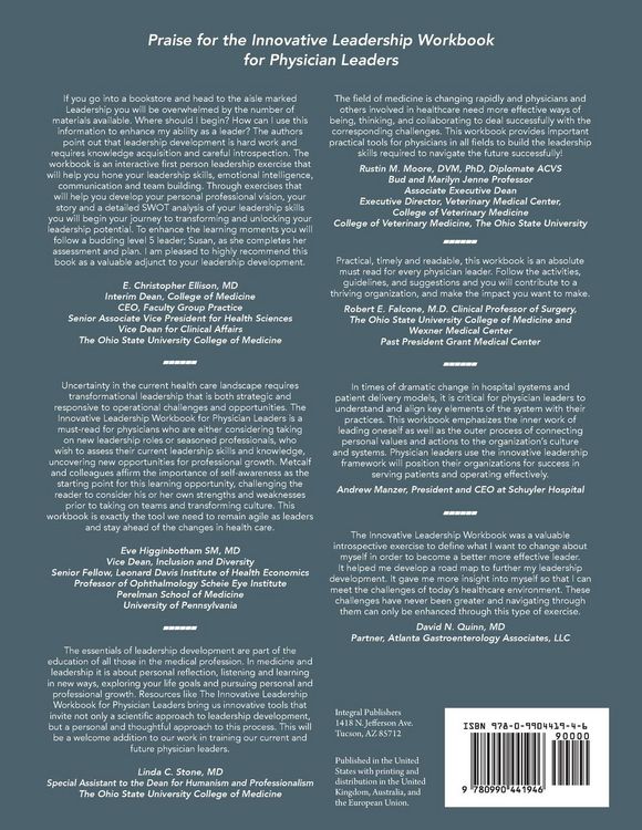 Produktbild: Innovative Leadership Workbook for Physican Leaders