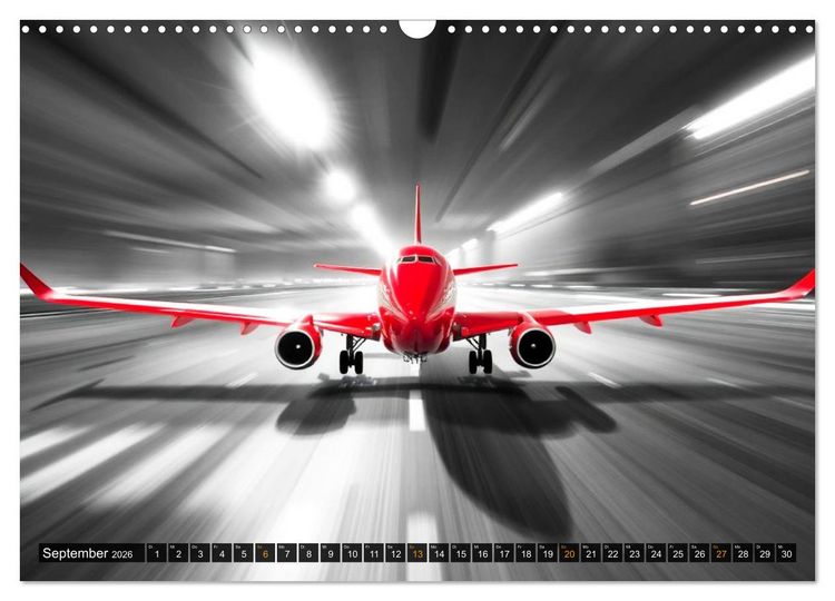 Produktbild: BLITZschnell - Z&uuml;ge und Flugzeuge in Bewegung - Color-Key (Wandkalender 2026 DIN A3 quer), CALVENDO Monatskalender