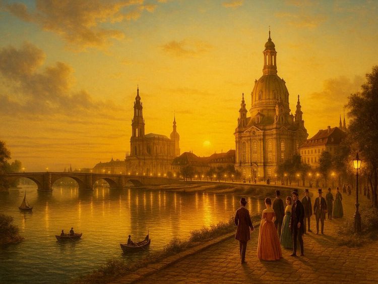 Produktbild: CALVENDO Puzzle An der Elbe - Augustusbr&uuml;cke, Hofkirche und Frauenkirche | 1000 Teile Lege-Gr&ouml;&szlig;e 64x48cm Foto-Puzzle f&uuml;r gl&uuml;ckliche Stunden