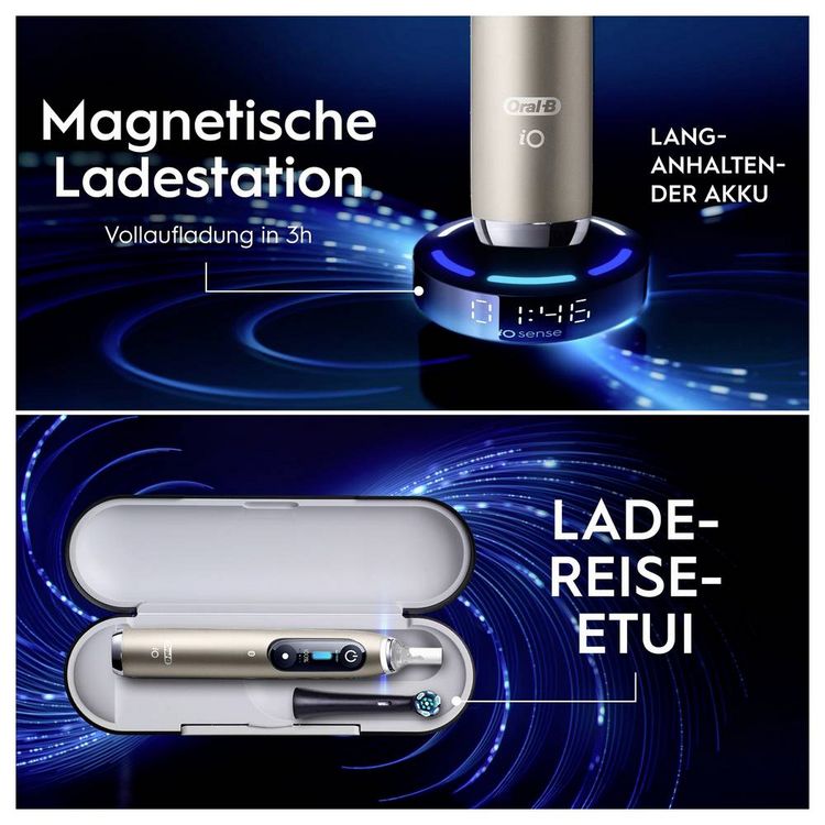 Produktbild: Braun Bra Oral-B iO Series 10 UltimateLunar Gold 17398125 Elektrische Zahnb&uuml;rste Schwarz