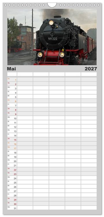 Produktbild: Familienplaner 2027 - Die Brockenbahn mit 5 Spalten (Wandkalender, 21 x 45 cm) CALVENDO