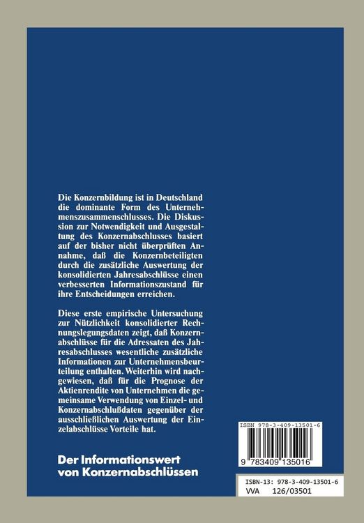 Produktbild: Der Informationswert von Konzernabschl&uuml;ssen