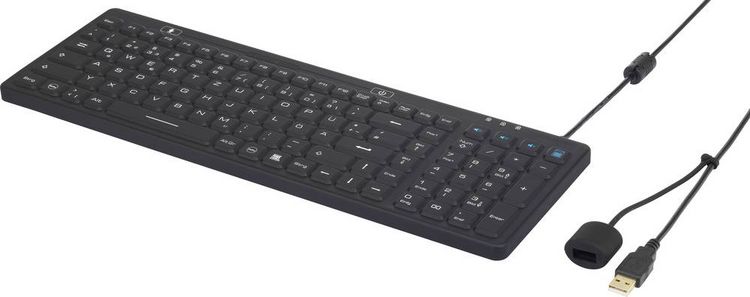 Produktbild: Renkforce iM-IKB106-BK Tastatur Schwarz Spritzwassergesch&uuml;tzt, Staubgesch&uuml;tzt