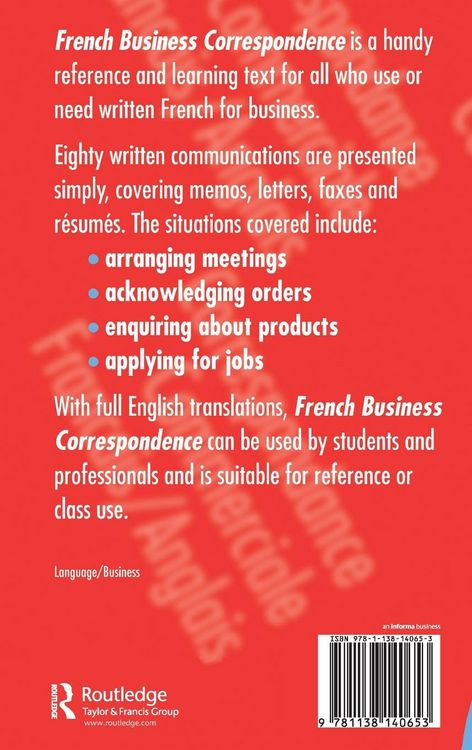 Produktbild: French/English Business Correspondence