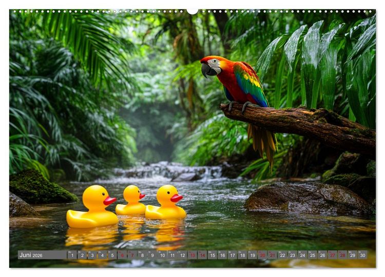 Produktbild: Gummienten auf Weltreise (Wandkalender 2026 DIN A2 quer), CALVENDO Monatskalender