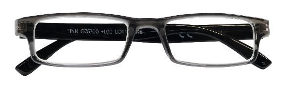 Produktbild: Brille. FINN G75700 transparent-schwarz, Kunststoff-Halbbrille, +3,50 dpt